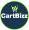 CartBizz logo with a shopping cart and star on a dark blue background